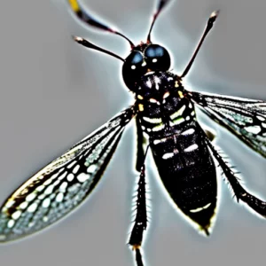 Unveiling Nature’s Noir: The Black Wasp with White Spots